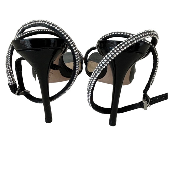 SCHUTZ Altina Glam Crystal Embellished Heel Sandals Sz 7.5 - Picture 9 of 15